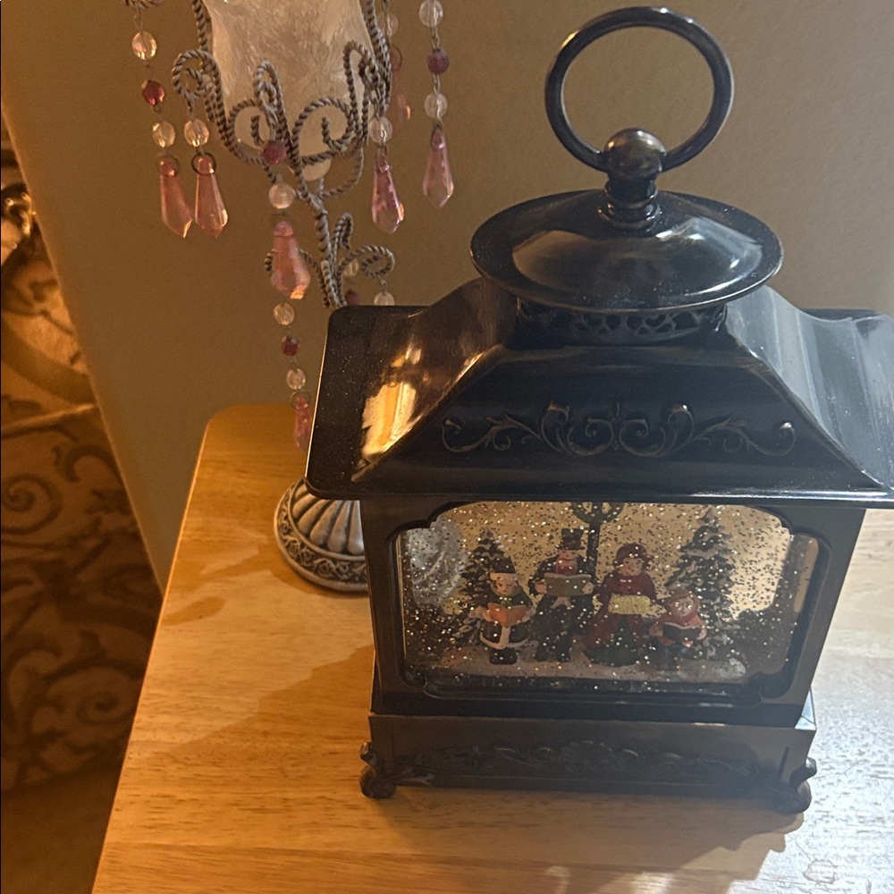 Black Snow Globe Lantern